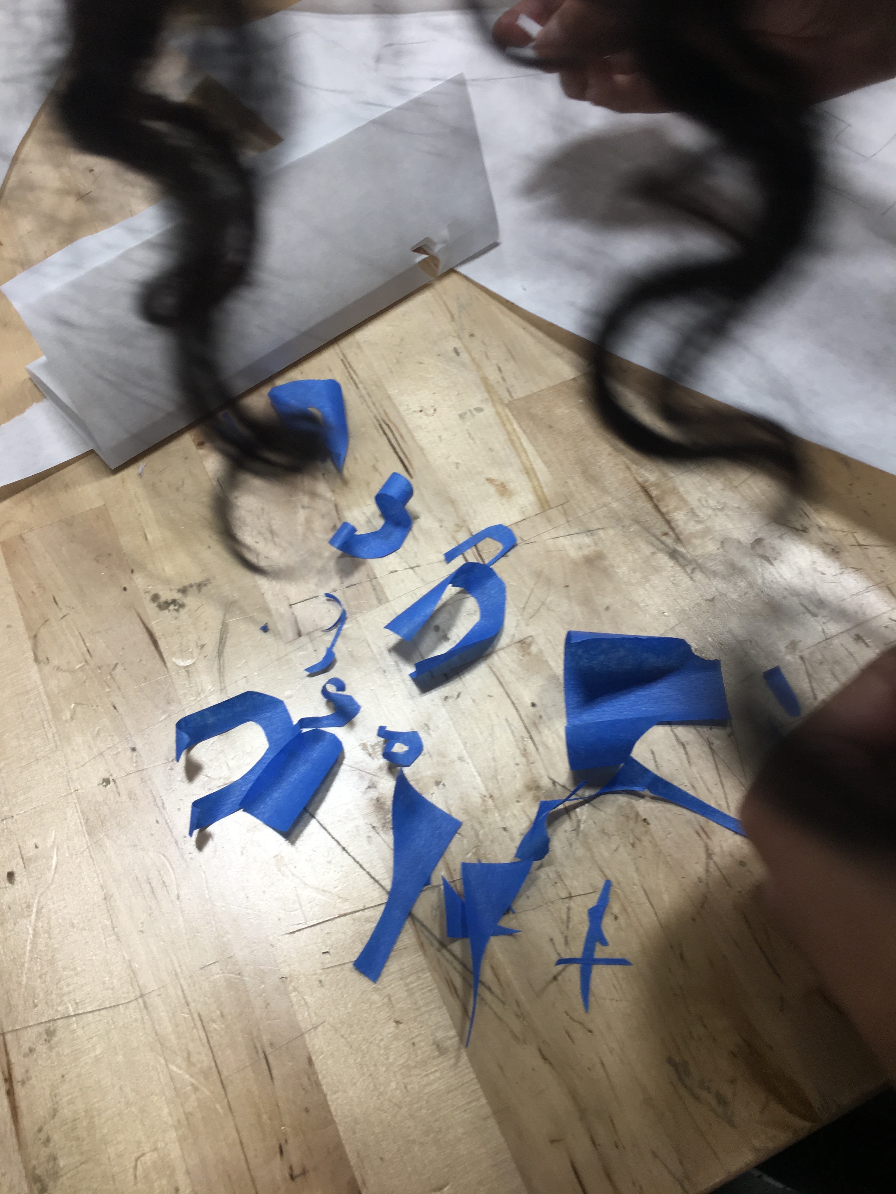 Tape is easy to work with and its curling works well with letterforms
